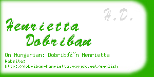 henrietta dobriban business card